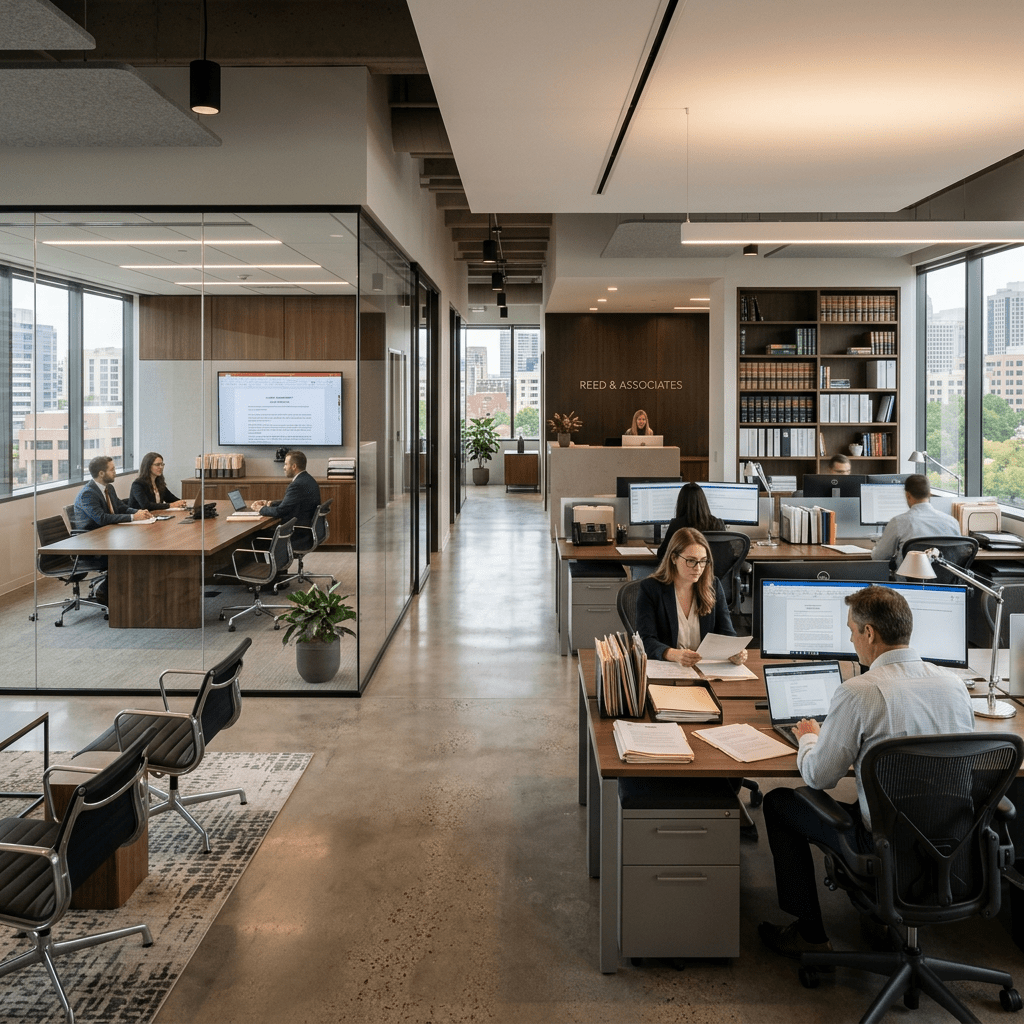 Functional modern law office interior